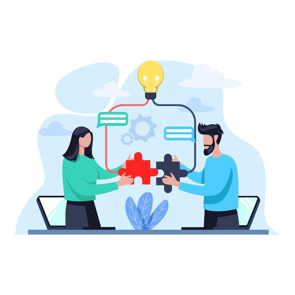 Sharing Ideas Each Other Ideas Concept Teamwork Illustration Free Vector